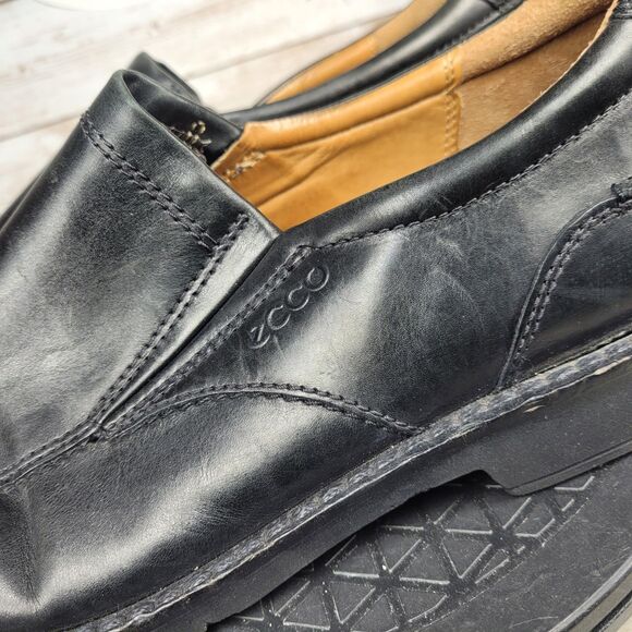 ECCO Seattle Loafers Men Size 11 Black Leather Comfort Slip On Shoes Extra Width main image 9